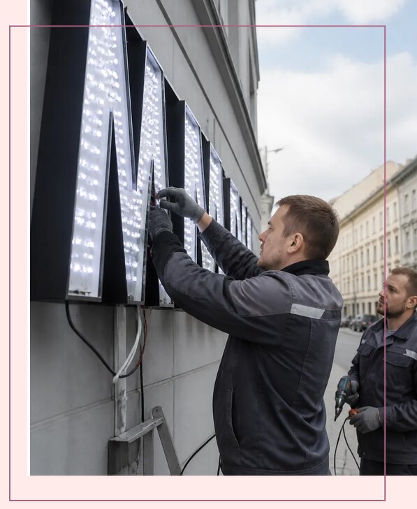 Изготовление и монтаж светодиодных LED вывесок в Первоуральске