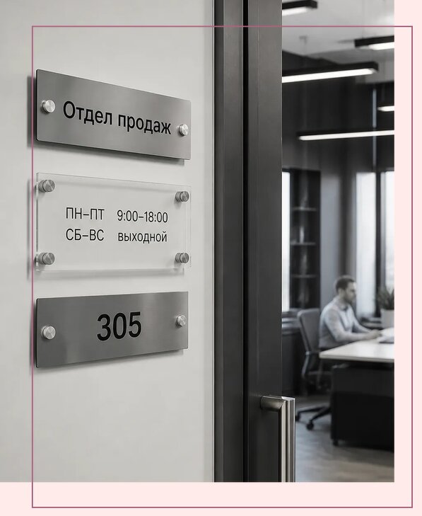 Офисные таблички на дверь в Первоуральске по цене от 5044 р. | Аванза-Прв